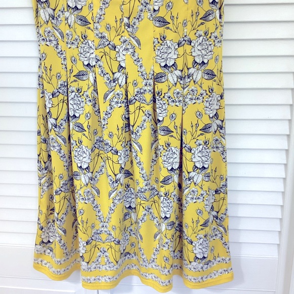 Max Studio Sleveless Floral Dress Yellow - Large - Picture 3 of 5